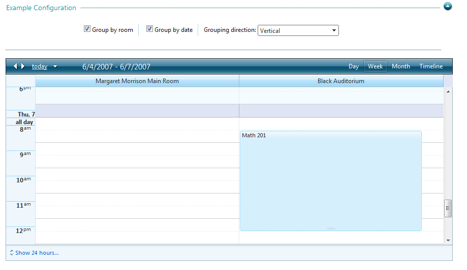 day scheduler. these browsers display day