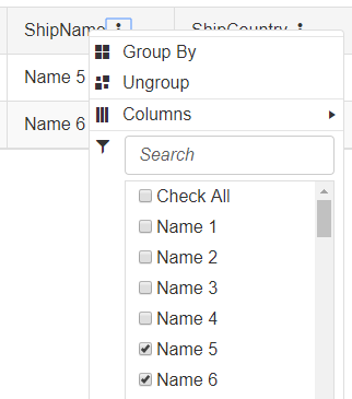 RadGrid Filtered Column without Indicator Filterlist