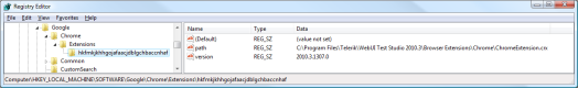 Google Chrome Extension Registry Key