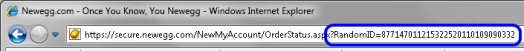 Newegg random IE in URL