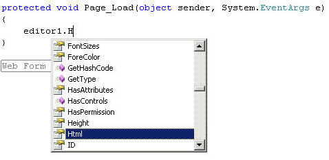Intellisense in VS2005
