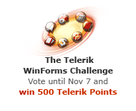 Vote for the Best WinForms Application and Win 500 Telerik Points