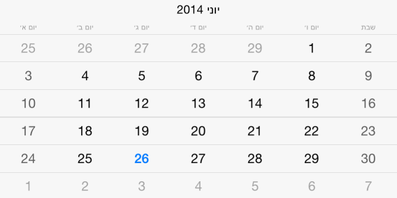 UI for iOS Calendar Localization by Telerik