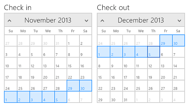 Calendar for Windows 8 HTML