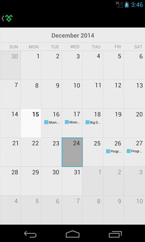 Calendar for Xamarin.Forms Android by Telerik