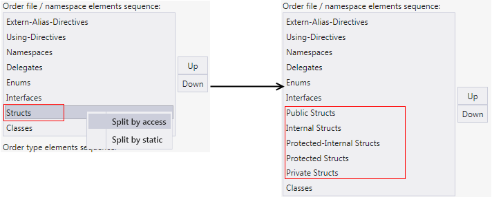 Split by access image