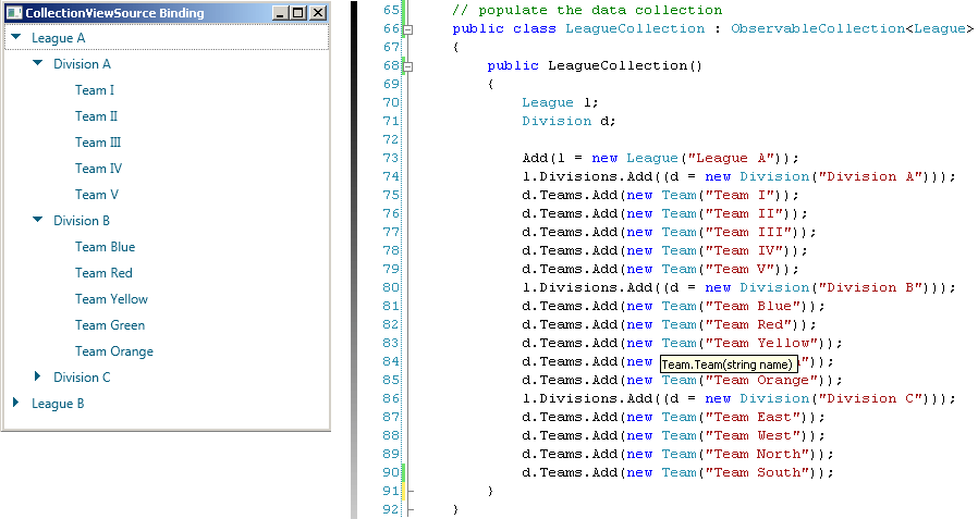 RadTreeView Data binding to a Collection