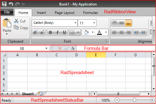 Excel like features in RadRibbonView