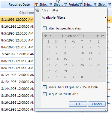 Excel-like Filtering Custom Items