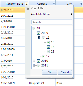 Excel-like Filtering Grouped List