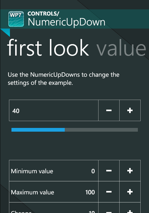 Numeric Control for Windows Phone 7