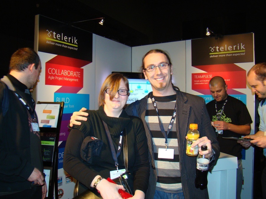 people at the Telerik booth at TechDays 