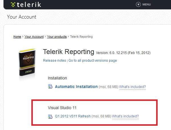 Telerik Reporting Visual Studio 11 Download