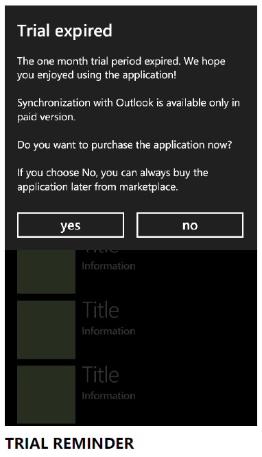 Trial functionality for Windows Phone/WinRt Metro application