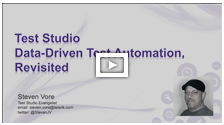 Telerik TV: Data-Driven Test Automation Using Test Studio, Revisited