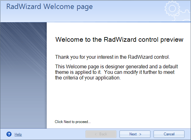 RadWizard for Windows Forms