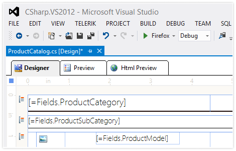 visual studio net and standalone end user report designer telerik report designer visual studio 2017