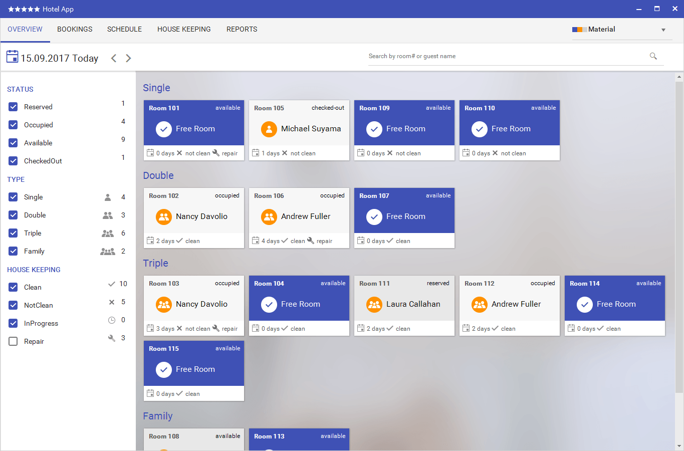 Hotel Management Sample Application for WinForms in UI for WinForms ...
