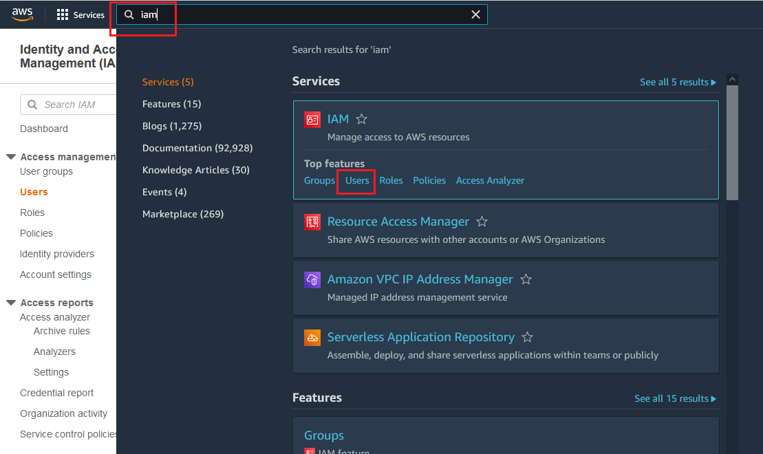 UI for ASP.NET Core AWS add new user