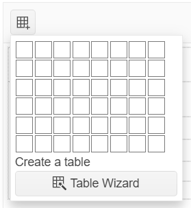 Telerik UI for ASP.NET Core Editor Create Table Tool