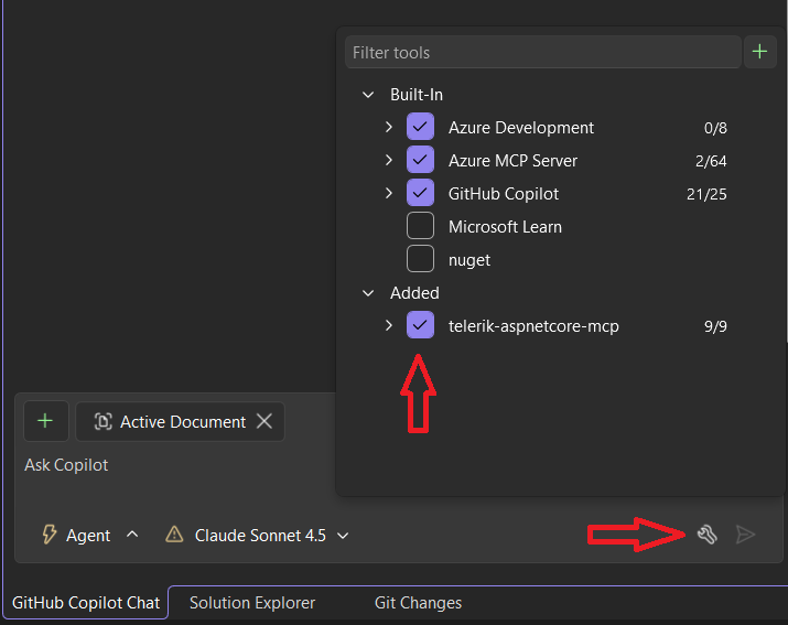 Enable ASP.NET Core MCP server tools in Visual Studio