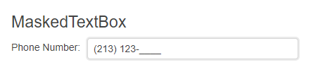 Sample Telerik UI for ASP.NET Core MaskedTextBox