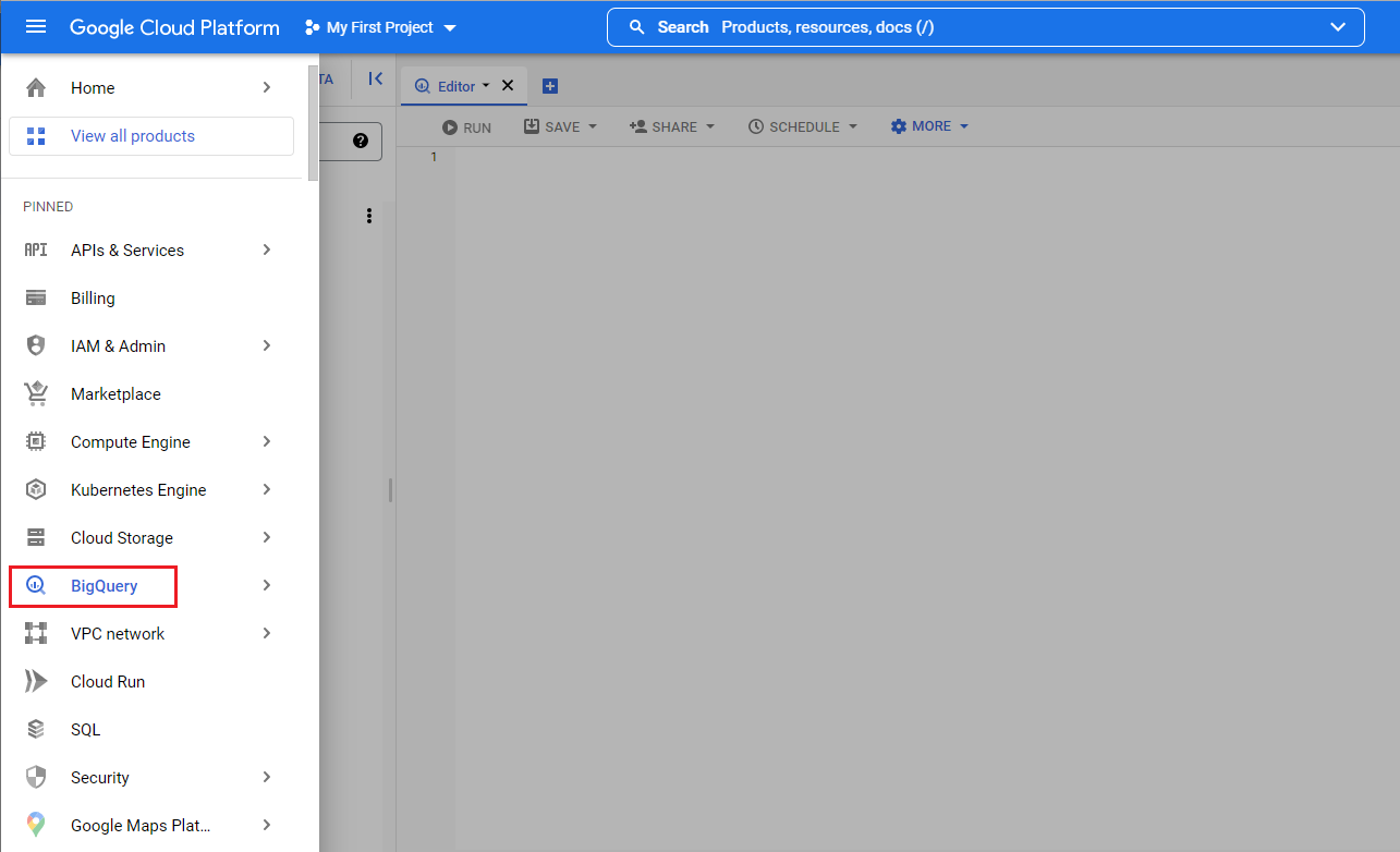 UI for ASP.NET Core Google cloud bigquery