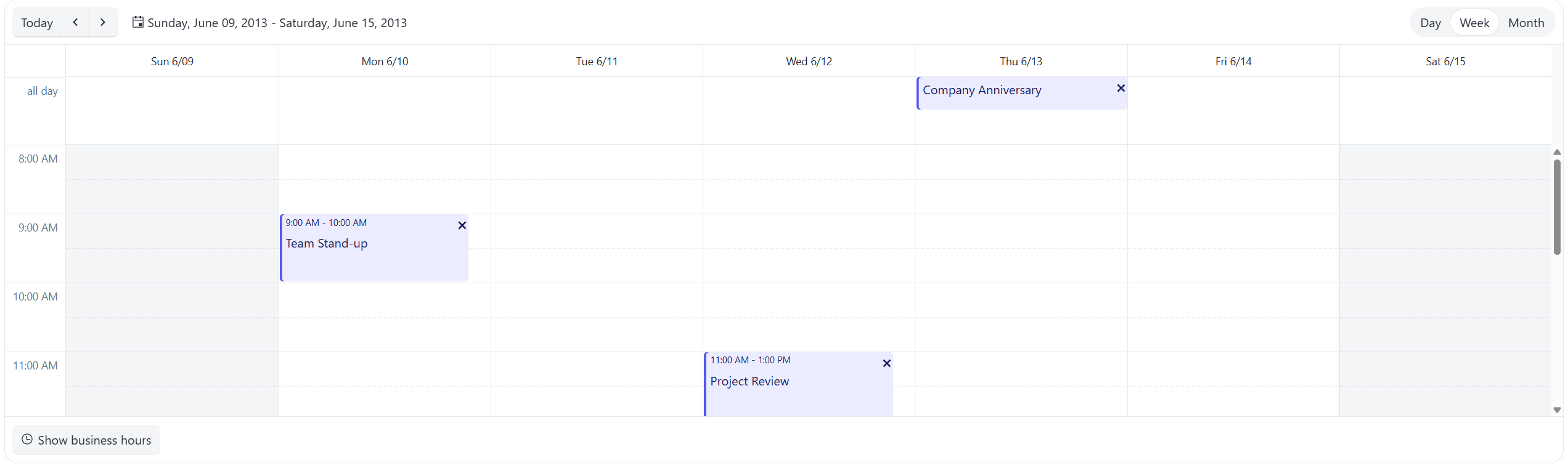 Sample Telerik UI for ASP.NET MVC Scheduler