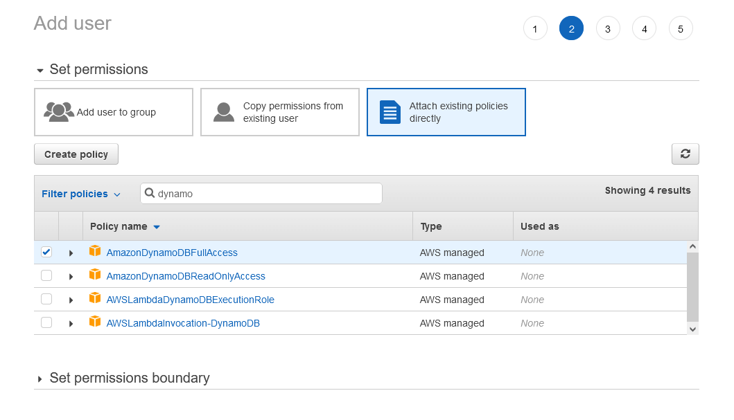 UI for ASP.NET MVC AWS configure permissions