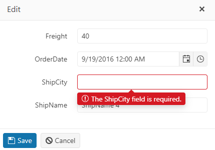 UI for ASP.NET MVC Grid popup validation