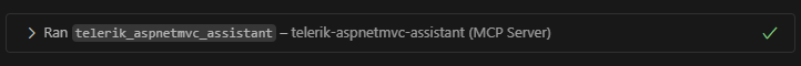 MCP Server uses Telerik ASP.NET MVC AI Coding Assistant in VS Code