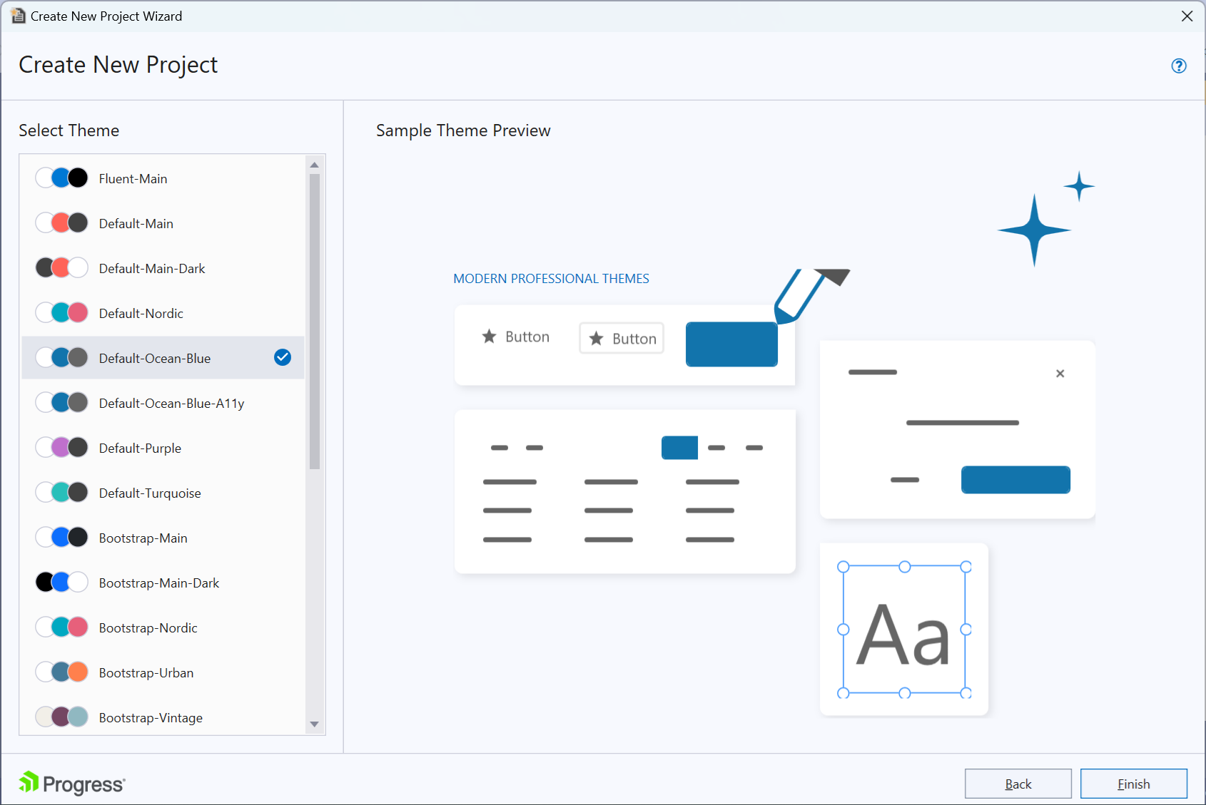 UI for ASP.NET MVC Project Wizard Select Theme