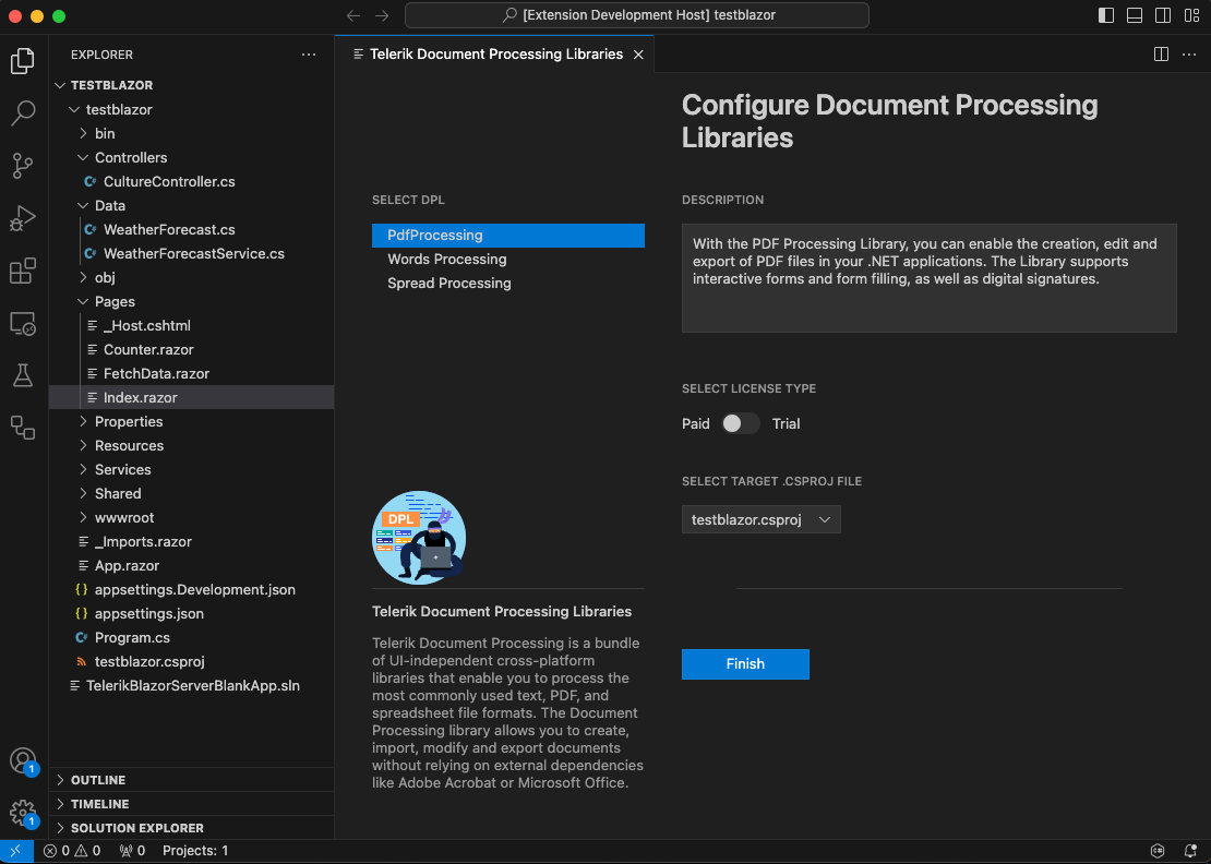 Configure Document Processing Wizard