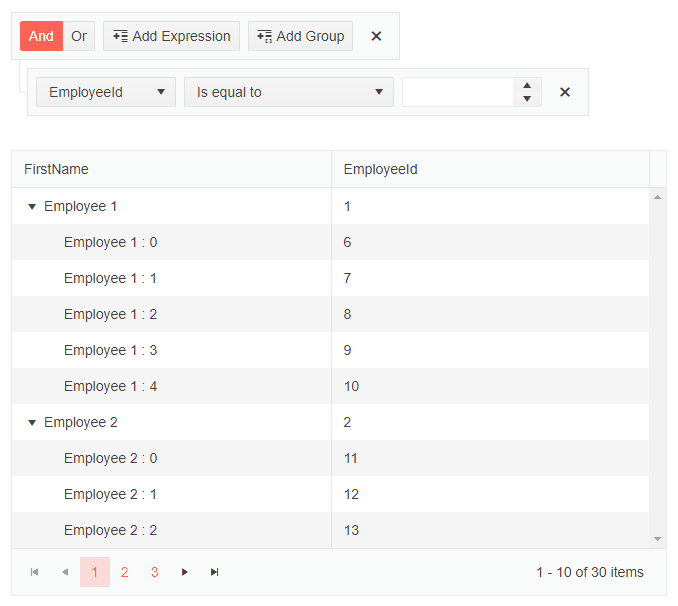 Blazor Filter Treelist Integration