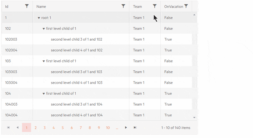 checkbox list filter in action