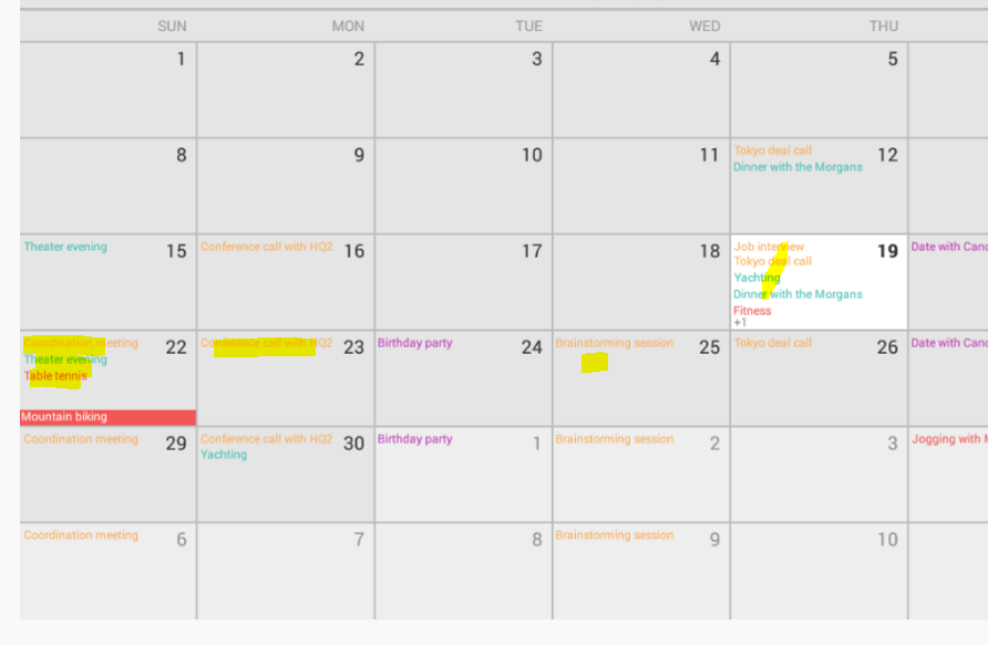 How to display events on particular date on calender in Kendo UI for