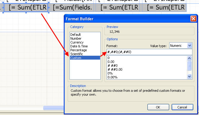 number format reporting reporting forum dollar format