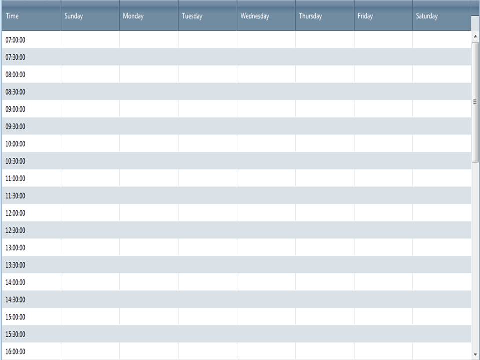 weekly hourly calendar
