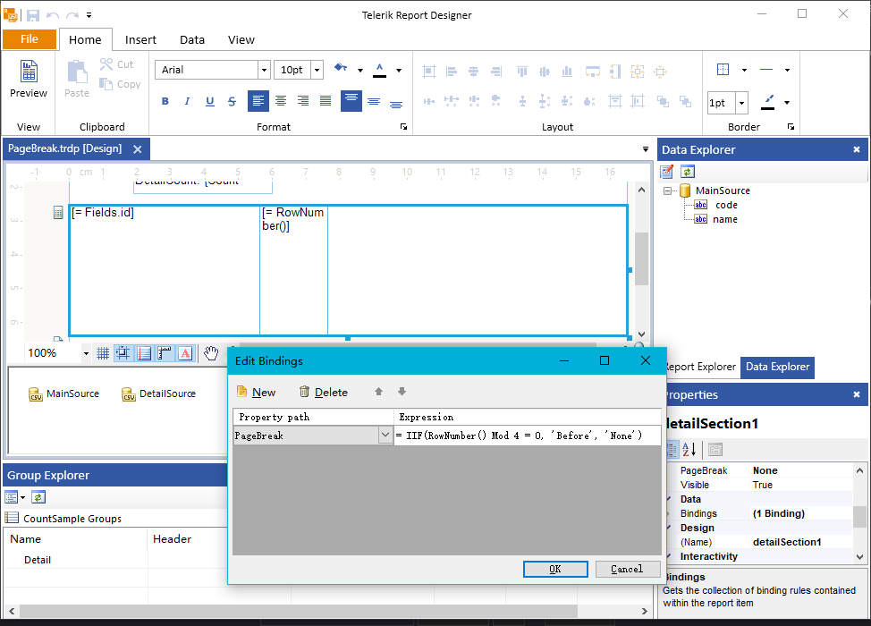 how to insert page breaks in telerik report how to insert page breaks in telerik report