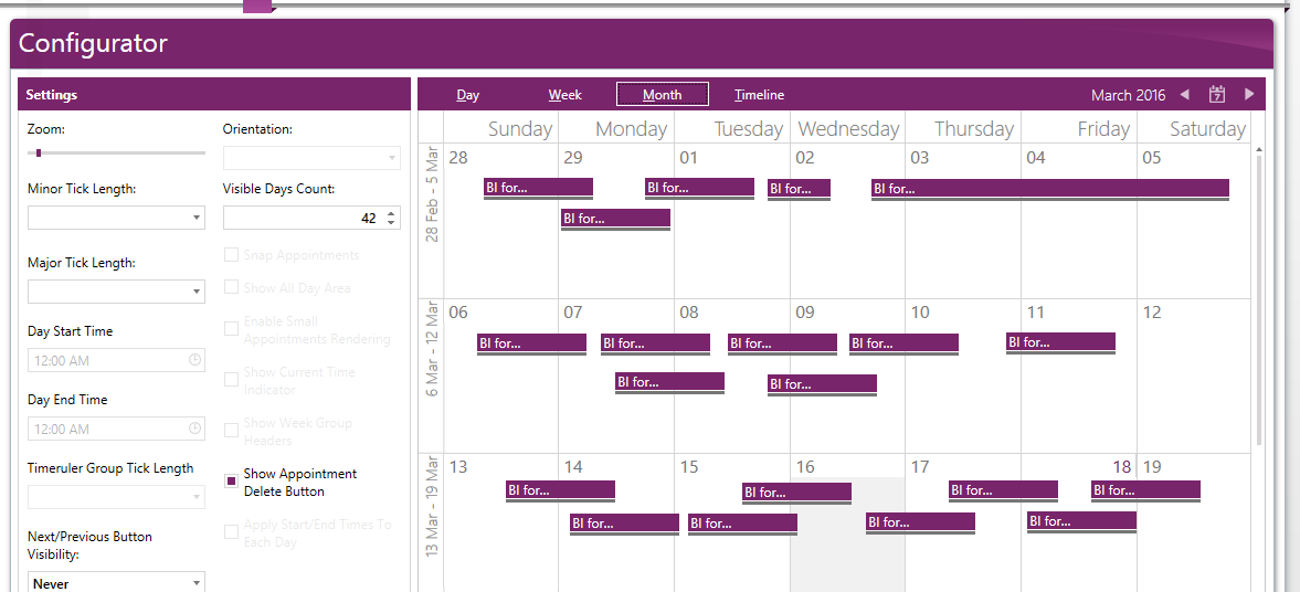timeline calendars
