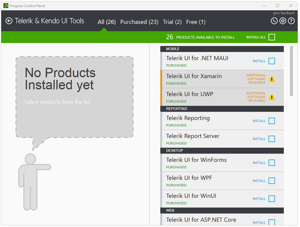 Install Telerik Product