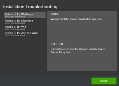 Details Troubleshooting Telerik Control Panel