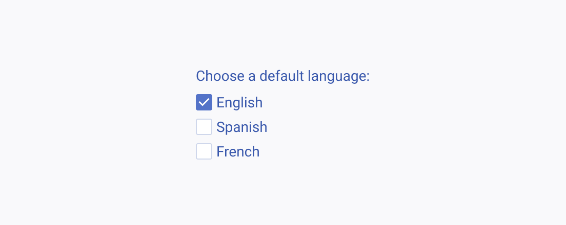Do not render a Telerik and Kendo UI Checkbox when you show a listof mutually exclusive options. A checked Telerik and Kendo UI Checkbox stating in a list of mutually exclusive options.