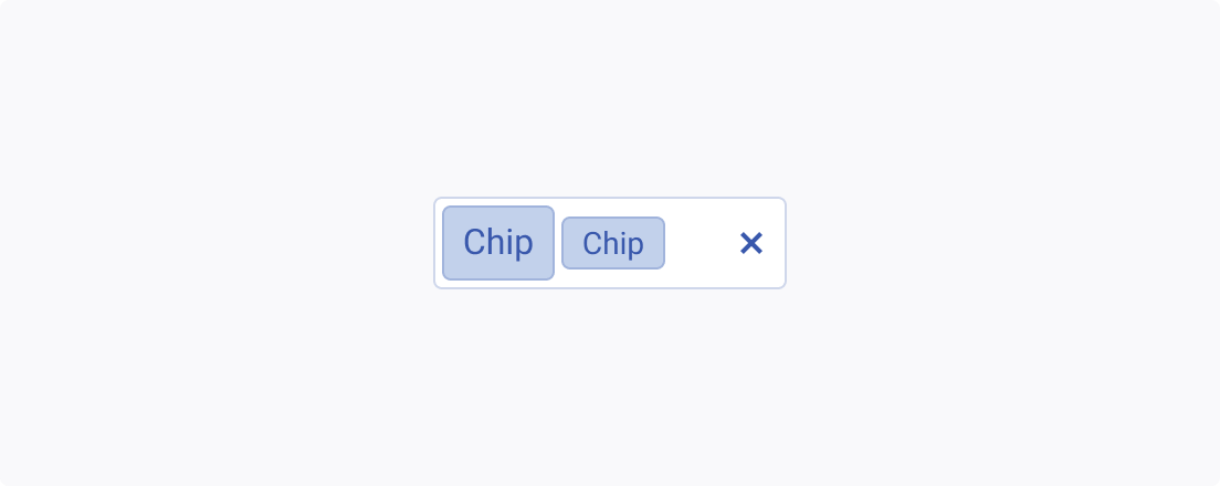 Do not apply different sizes to the Telerik and Kendo UI Chip within the context of the same container component. Two Telerik and Kendo UI Chips located in a single component but using different sizes.