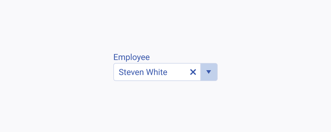 Use Telerik and Kendo UI MultiColumnComboBox with a clear label. A Telerik and Kendo UI MultiColumnComboBox with a clear label