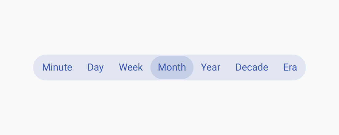 Avoid using too many segments in the Telerik and Kendo UI SegmentedControl to maintain clarity and usability. A Telerik and Kendo UI SegmentedControl with too many segments that can reduce readability and make the control harder to scan and use.