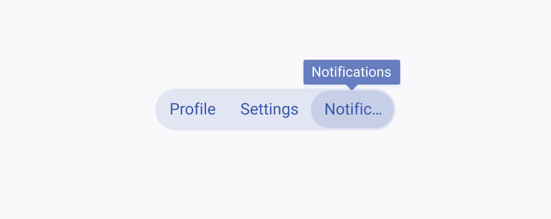 A Telerik and Kendo UI SegmentedControl where segment text is truncated only when necessary to maintain layout and readability. A Telerik and Kendo UI SegmentedControl where segment text may be truncated when necessary to fit the layout while preserving overall readability.