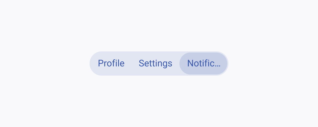 Avoid truncating text in a Telerik and Kendo UI SegmentedControl unless necessary to maintain layout and readability. A Telerik and Kendo UI SegmentedControl where segment text may be truncated when necessary to fit the layout while preserving overall readability.