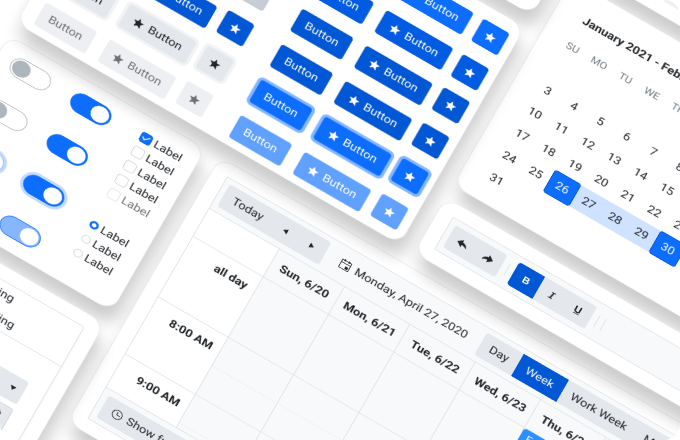 The cover image of the Telerik and Kendo UI Kit for the Bootstrap theme