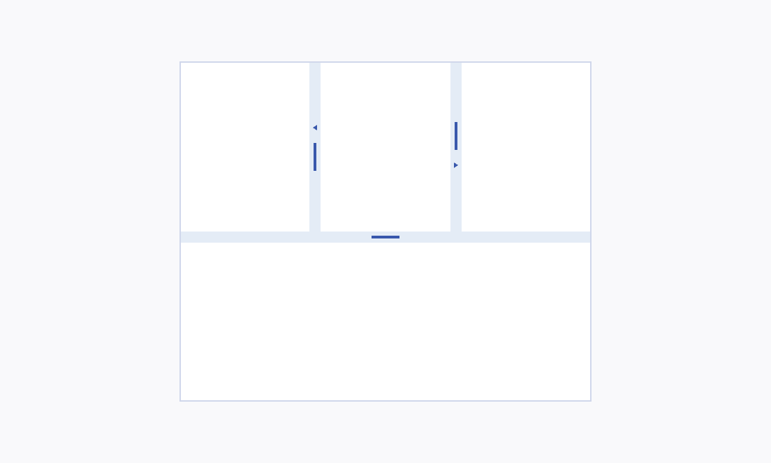 A Telerik and Kendo UI Splitter used sparingly ensures clarity and ease of use. A Telerik and Kendo UI Splitter with three split bars